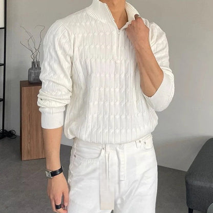 GREYWOOD ZIPPED WHITE SWEATER