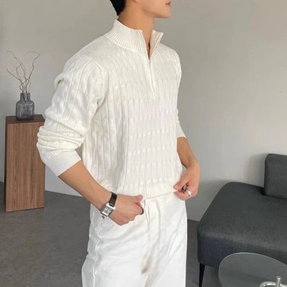 GREYWOOD ZIPPED WHITE SWEATER