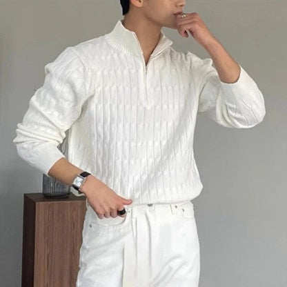 GREYWOOD ZIPPED WHITE SWEATER
